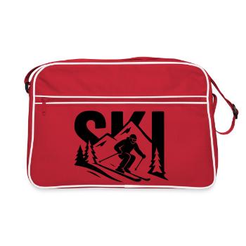 Ski Slope Mountain Design - Retro Bag - red/white - Front