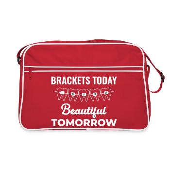 Parcours des appareils orthodontiques recommandés par les professionnels dentaires - Sac Retro - rouge/blanc - Devant