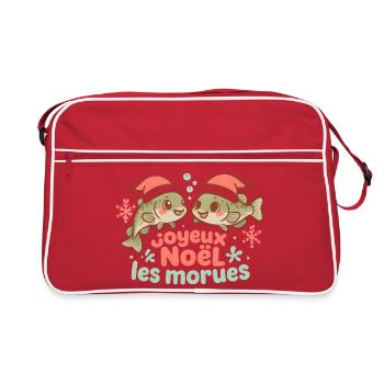 Morues de Noël rigolotes - Sac Retro - rouge/blanc - Devant