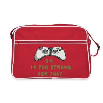 Stark. Zu stark zum zocken - Retro Tasche - Rot/Weiß - Vorne