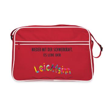 Es lebe der Leichtsinn – Bunt & lebensfroh - Retro Tasche - Rot/Weiß - Vorne