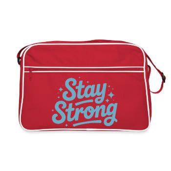 Stay Strong Script with Stars - Retro Bag - red/white - Front