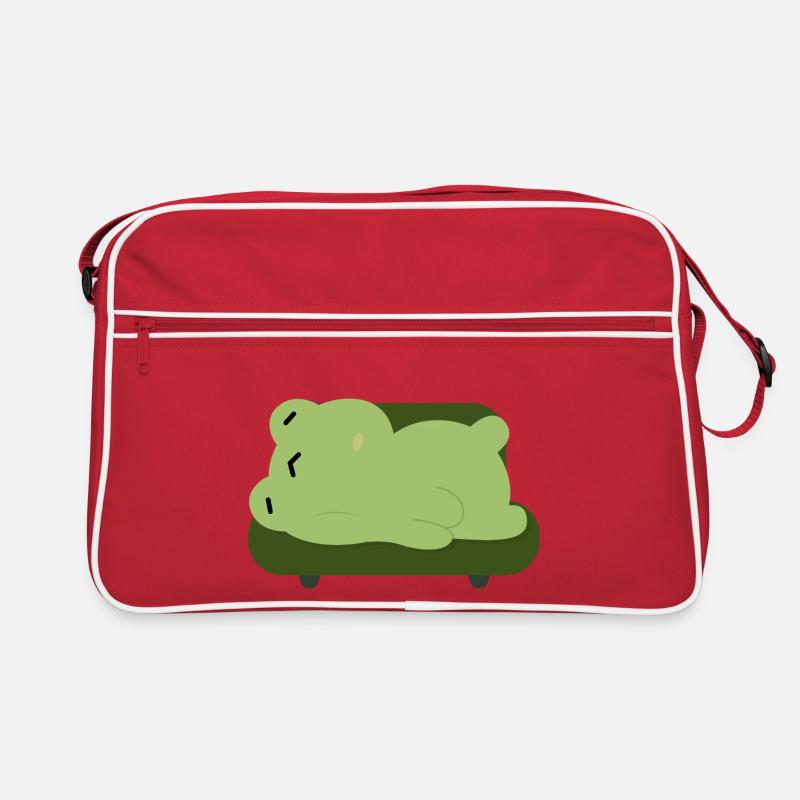 Schlafiger Frosch-Couch-Kumpel - Retro Tasche - Rot/Weiß
