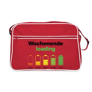 Weekend loading – battery full on Friday, work - Retro Bag - red/white - Front