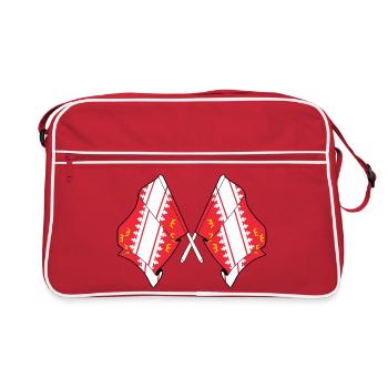 Drapeaux d’Alsace croisés - Sac Retro - rouge/blanc - Devant