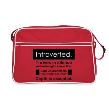 Introvertierter - Retro Tasche - Rot/Weiß - Vorne