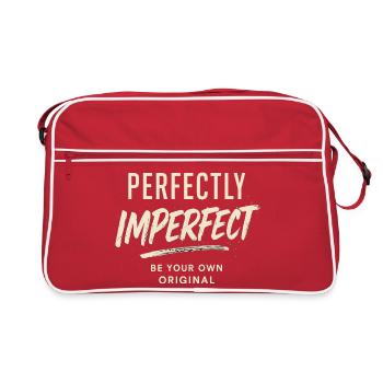 Perfectly Imperfect Saying, Be Yourself - Retro Bag - red/white - Front