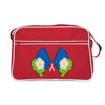 East Riding of Yorkshire Crossed Flags - Retro Bag - red/white - Front