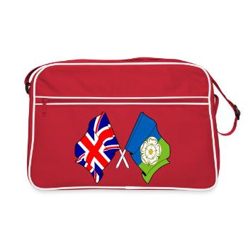 East Riding and UK Crossed Flags - Retro Bag - red/white - Front