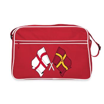 Northamptonshire flag crossed with England - Retro Bag - red/white - Front