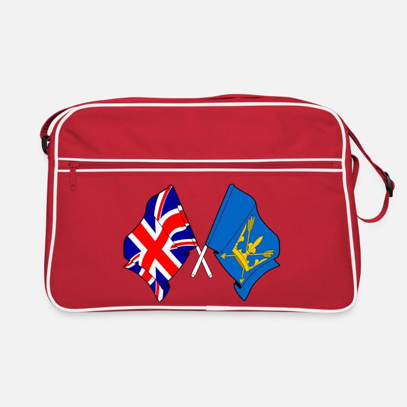 Suffolk & Großbritannien kreuzte Flaggen Retro Tasche