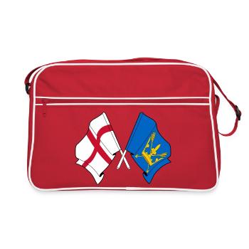 Suffolk & England Crossed Flags - Retro Bag - red/white - Front