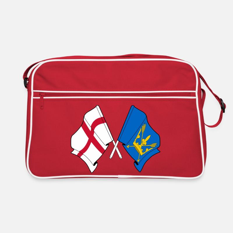 Drapeaux croisés du Suffolk et de l’Angleterre Sac Retro