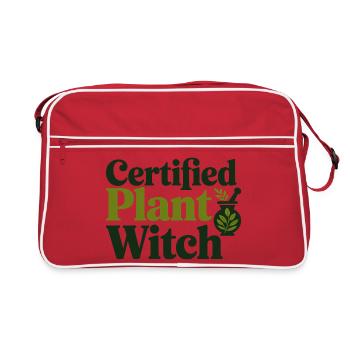 Herbalist Certified Plant Witch Professional Gear - Retro Bag - red/white - Front