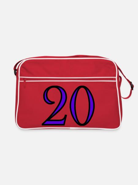 20. 20e ANNIVERSAIRE. ANNIVERSAIRE 20 ANS. 20 ANS. - Sac Retro - rouge/blanc - Devant