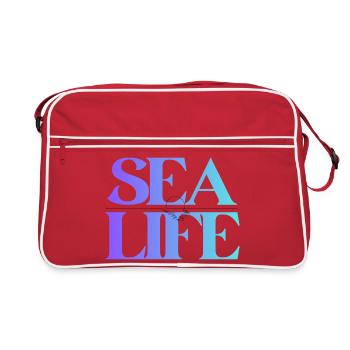 Sea Life Gradient Font Design - Retro Bag - red/white - Front
