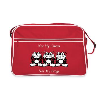 Not My Circus Not My Frogs Spruch minimal - Retro Tasche - Rot/Weiß - Vorne