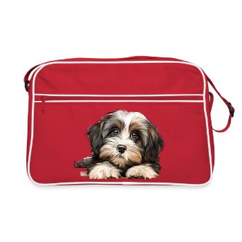 Chien havanais - Sac Retro - rouge/blanc - Devant