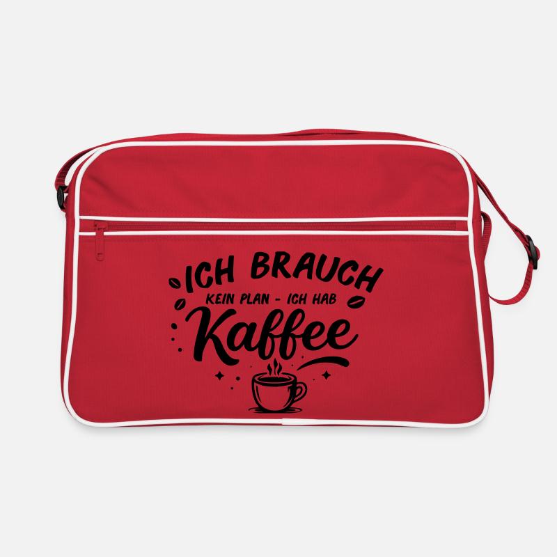 Ich brauch kein plan ich brauch Kaffee Retro Tasche