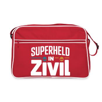 Superheld In Zivil Superhero Superhelden Kostüm - Retro Tasche - Rot/Weiß - Vorne