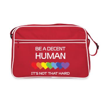 LGBTQ-Pride-Monat – Sei ein anständiger Mensch. Es ist nicht Th - Retro Tasche - Rot/Weiß - Vorne