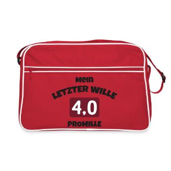 Mein-letzter-wille - Retro Tasche - Rot/Weiß - Vorne