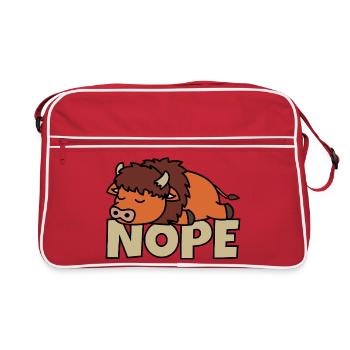 Non, pas aujourd’hui, bison paresseux - Sac Retro - rouge/blanc - Devant
