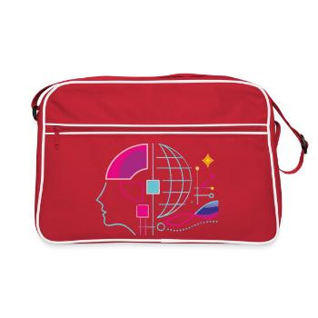 Renseignement mondial - Sac Retro - rouge/blanc - Devant