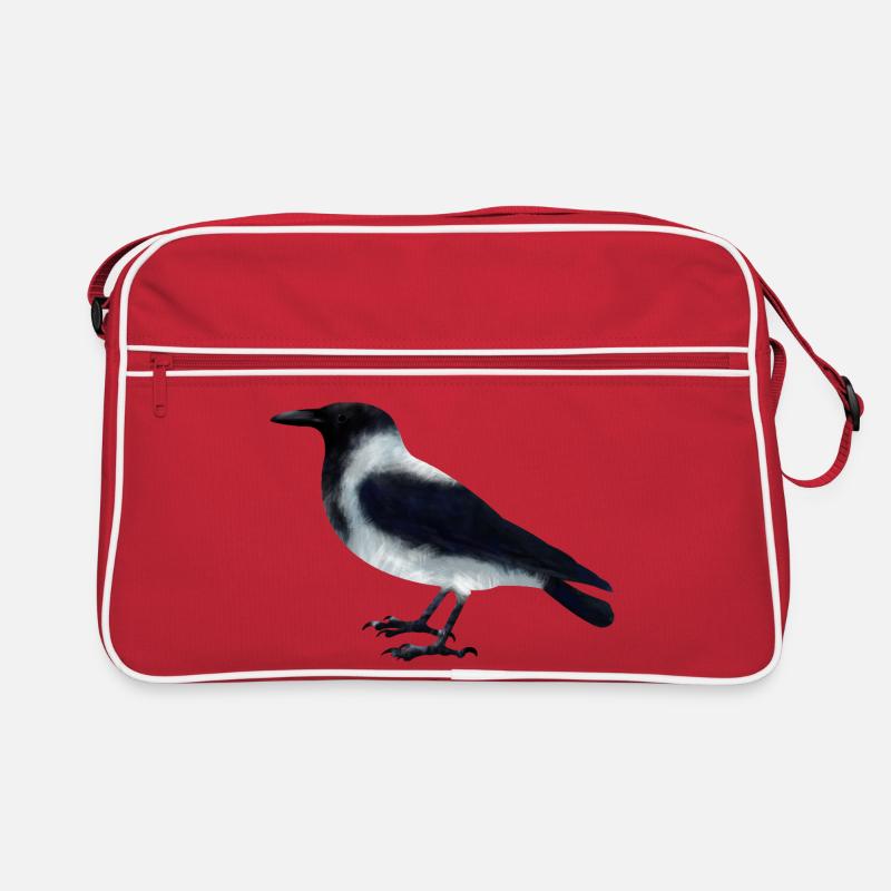 Hooded crow - Retro Bag - red/white