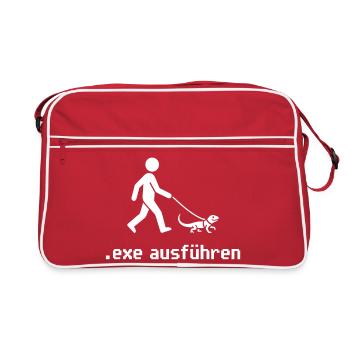 Admin Exe Ausführen - Retro Tasche - Rot/Weiß - Vorne