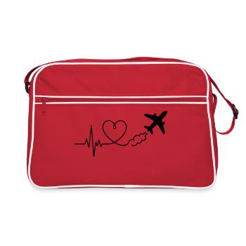 Avion Battement de Coeur Voyage - Sac Retro - rouge/blanc - Devant