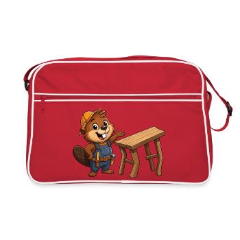 Ouvrier du bâtiment de Little Beaver - Sac Retro - rouge/blanc - Devant