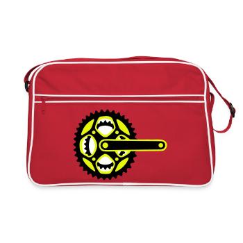 Bicycle Chainring Icon - Retro Bag - red/white - Front