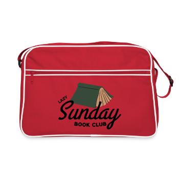 Lazy Sunday Book Club Vintage Aesthetic - Retro Bag - red/white - Front