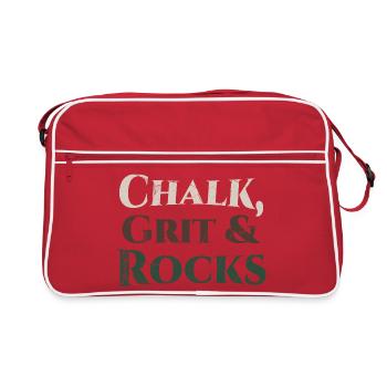 Chalk Grit & Rocks Motif - Retro Bag - red/white - Front