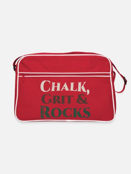 Chalk Grit & Rocks Motif - Retro Bag - red/white - Front