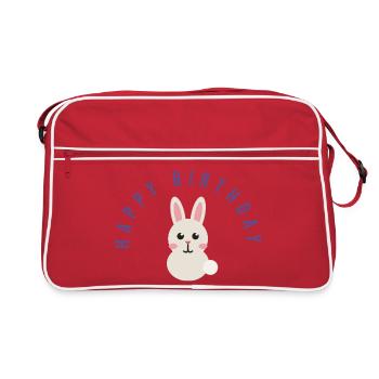 JOYEUX ANNIVERSAIRE. HAPPY BIRTHDAY. ANNIVERSAIRE. - Sac Retro - rouge/blanc - Devant