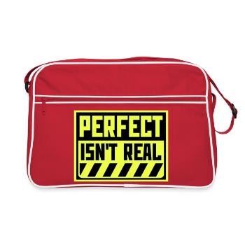 Perfect isn't real Perfekt Gibt Es Nicht Logo Text - Retro Tasche - Rot/Weiß - Vorne