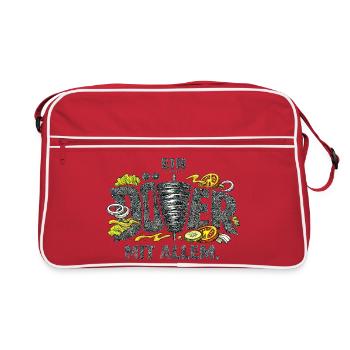 Ein Döner mit allem. - Retro Tasche - Rot/Weiß - Vorne
