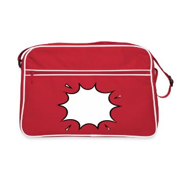 Explosionsblase Comic used look - Retro Tasche - Rot/Weiß - Vorne
