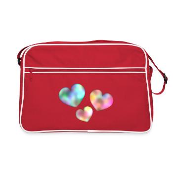 ICH LIEBE DICH. ICH LIEBE DICH. LIEBE. LIEBE. HERZ. - Retro Tasche - Rot/Weiß - Vorne