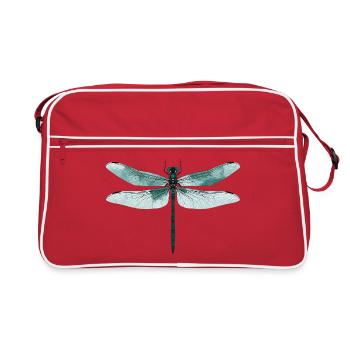 Libellule. Dragonfly - dragon-fly - libellule - Sac Retro - rouge/blanc - Devant