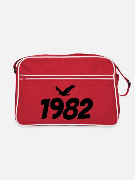Graphique vintage d’aigle vintage 1982 - Sac Retro - rouge/blanc - Devant