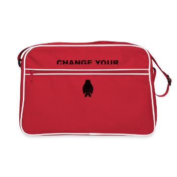Change Your Perspective - Hängeschläger in Schwarz - Retro Tasche - Rot/Weiß - Vorne