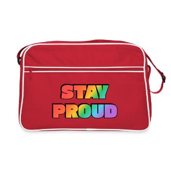 Stay Proud Rainbow Gradient - Retro Bag - red/white - Front