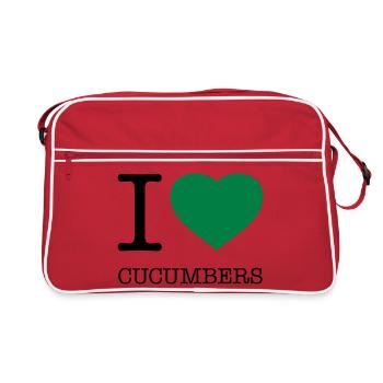 I LOVE CUCUMBERS CUCUMBER CUCUMBER - Retro Bag - red/white - Front