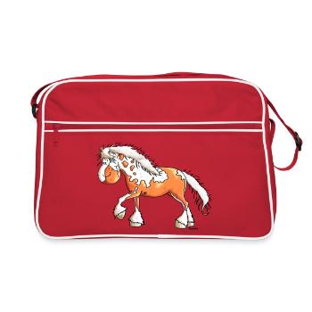 Funny Pinto - Horse - Horses - Retro Bag - red/white - Front