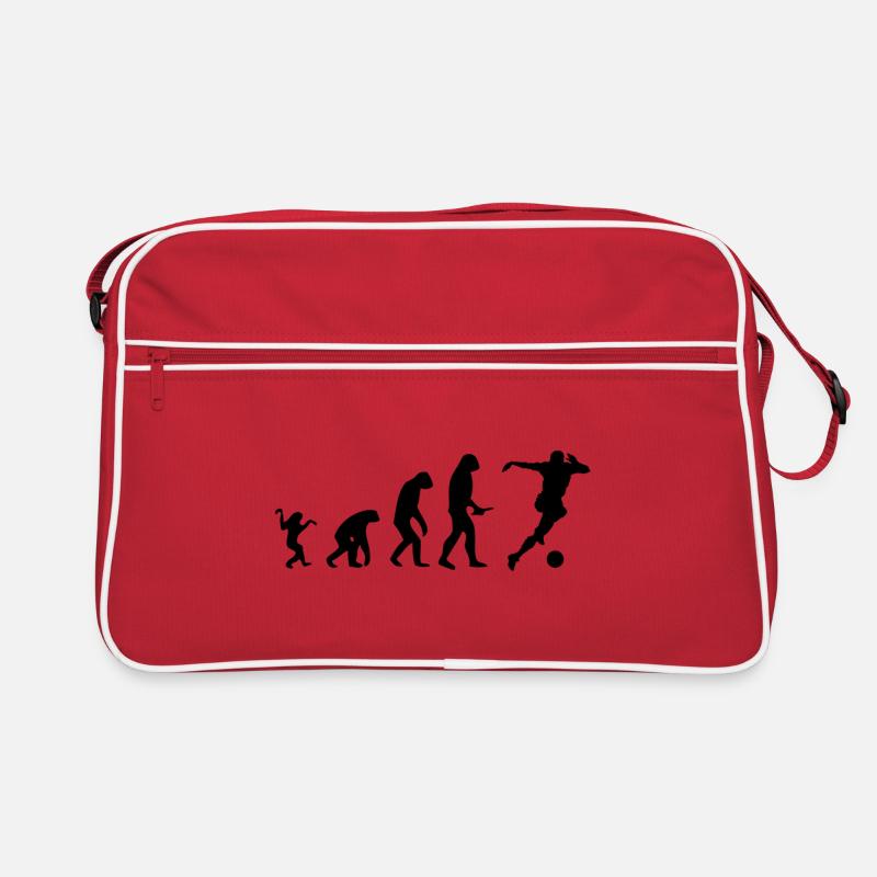Evolution de l'homme au footballeur - Sac Retro - rouge/blanc