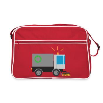 Sweeper street sweeper children's professions cleaning - Retro Bag - red/white - Front