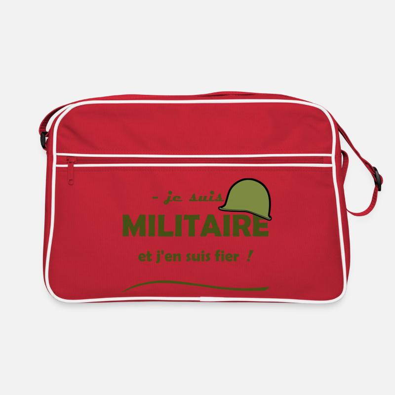 je suis militaire - Sac Retro - rouge/blanc